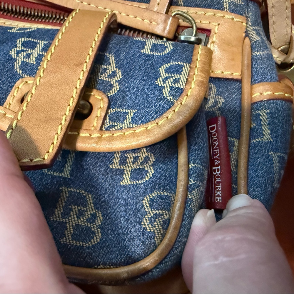 Dooney & Bourke Blue and Tan Shoulder Bag - Picture 16 of 16